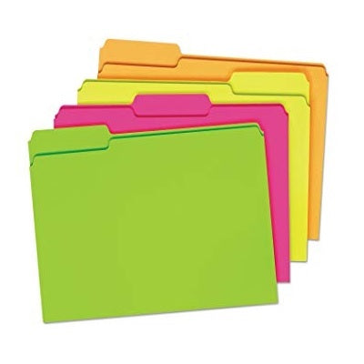 File Folder-Letter, Pendaflex Glow, Assorted 24/Pack - 57100