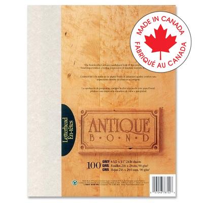 Paper-Antique Bond, Letterhead, Grey 100/Pack - 57246-78722
