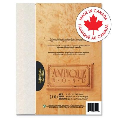 Paper-Antique Bond, Letterhead, Aged 100/Pack - 57246-78728