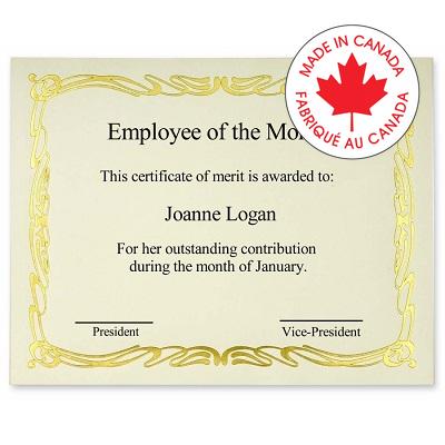 Certificate-Elite Bond, Gold Foil On Linen 12/Pack - 57246-83429