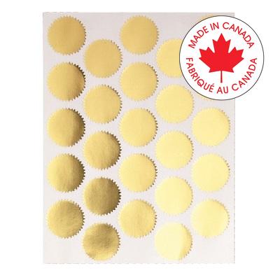 Seals-Metallic Gold, Printable 200/Pack - 57246-83430