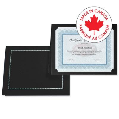 Certificate Holder-Classic Linen With Gold Foil, Black - 57246-83464