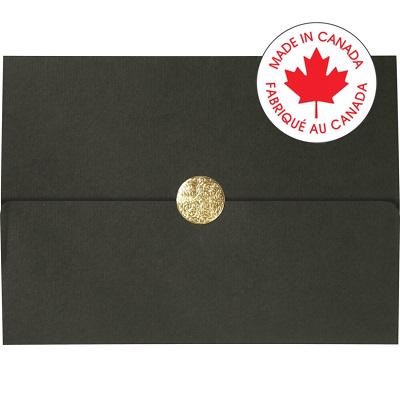 Certificate Holder-Elite Medallion Fold Black Linen, Gold - 57246-83564