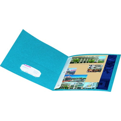 Portfolio-Twin Pocket With Fasteners, Light Blue - 57701