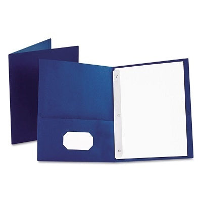 Portfolio-Twin Pocket With Fasteners, Dark Blue - 57702