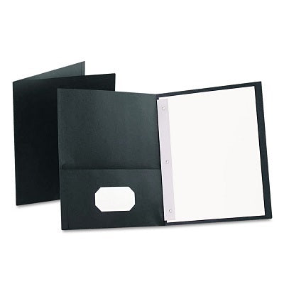 Portfolio-Twin Pocket With Fasteners, Black - 57706