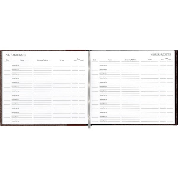 Visitors Register Book- 8-1/2" X 9-7/8", Hardcover, Black - 57802