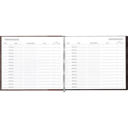 Visitors Register Book- 8-1/2" X 9-7/8", Hardcover, Black - 57802