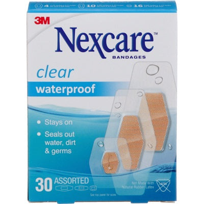 Bandages-Nexcare Waterproof, Assorted Sizes - 588-30-CA