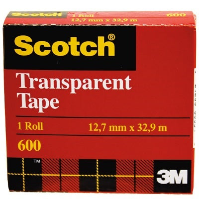 Tape-Transparent Scotch 12Mmx32.9M Boxed - 600-12BXD