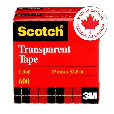 Tape-Transparent Scotch 19Mmx32.9M, Boxed, 2/Pack - 600-18BXD-2PK