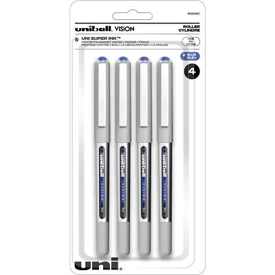 Pen-Roller, Uni Vision, 0.7Mm Fine Blue 4/Pk - 60346C
