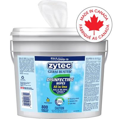 Disinfecting Wipes-Zytec Germ Buster, Fresh Citrus 800-Pail - 60480-01862