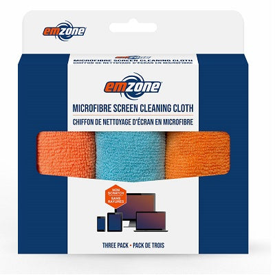 Screen Cleaner-Cloth Microfibre, Emzone  3-Pack - 60480-47067