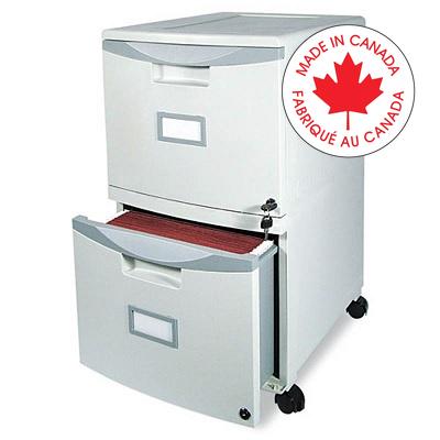 File Cabinet-Plastic, Letter/Legal 2-Drawer, Grey - 61301B01C