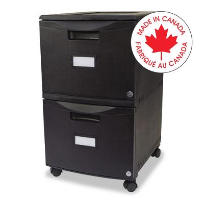 File Cabinet-Plastic, Letter/Legal 2-Drawer, Black - 61309B01C
