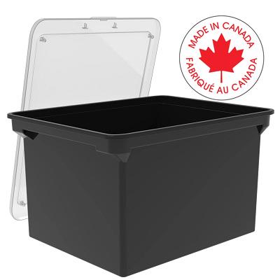 File Tote-Portable, Letter/Legal, Black/Clear Lid - 61528B04C
