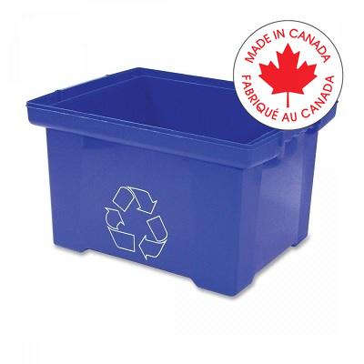 Recycling Bin-Deskside, Large 9Gal/35L, Blue/Logo - 61549U06C