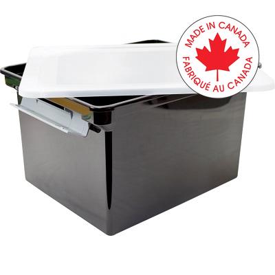 File Crate-Utility, Moisture Resistant Locking Handle, Black - 61563B04C