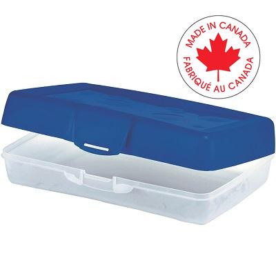 Pencil Box-Small, Blue Lid/Clear Bottom - 61623U12C