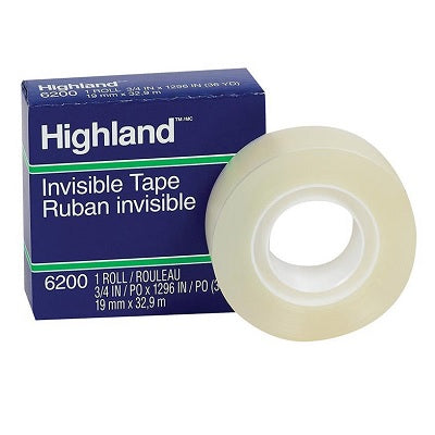 Tape-Highland, Invisible 19Mmx32.9M Boxed - 6200-18BXD