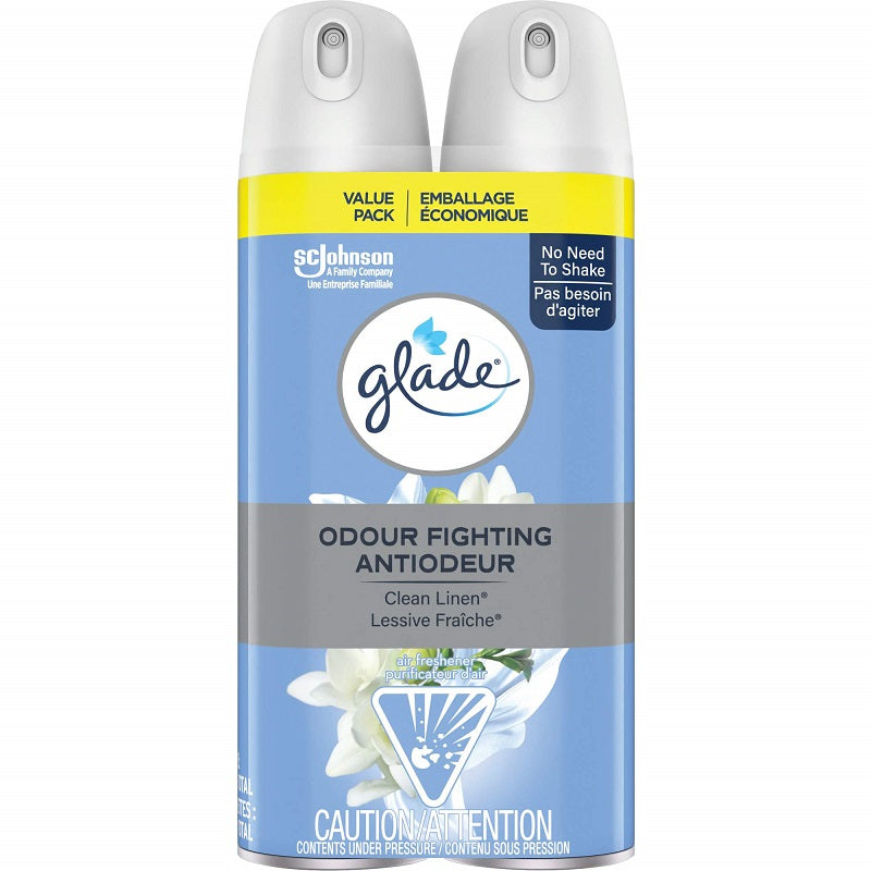 Air Freshener-Glade Aerosol, Clean Linen 235G. 2/Pack - 62300-00926