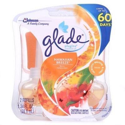 Air Freshener-Glade Plugins Refill, Hawaiian Breeze 2/Pack - 62300-80996