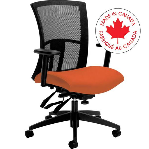 Chair-Multi-Tilter Vion Mesh Medium Back, Fusion Tangerine - 6322-3 FU71 BLK AS CX A9 QS ST