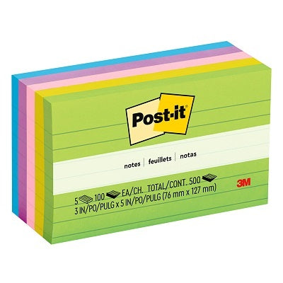 Notes-Post-It, Lined 3X5 Floral Fantasy Collection - 635-5AU