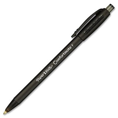 Pen-Retractable, Comfortmate Ballpoint, Fine Black 12/Bx - 6380187