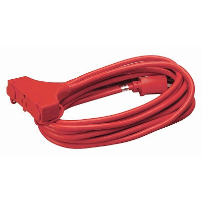 Extension Cord-Three Outlet 100' Outdoor 14/3 Sjtw, Red - 64828601