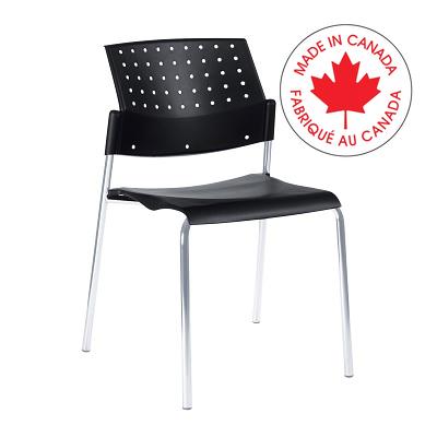 Chair-Stacking Sonic Armless Plastic, Asphalt Black - 6508 BLK CM