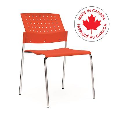 Chair-Stacking Sonic Armless Plastic, Carrot - 6508 CRO CM