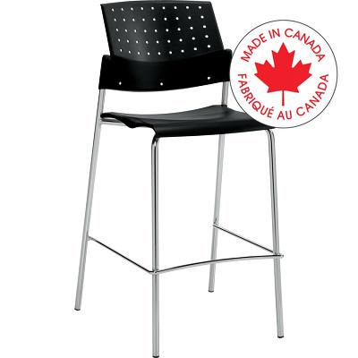 Stool-Sonic Bar Height, Armsless, Black - 6558 BLK CHM BG ST