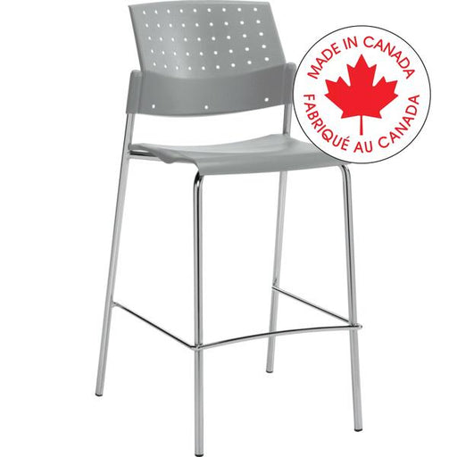 Stool-Sonic Bar Height Armless Grey - 6558 FOG CHM BG ST