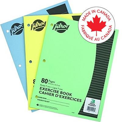 Exercise Book-Stitched 10-7/8X 8-3/8 7Mm Ruled 80 Pg. 3/Pk - 65800-12107