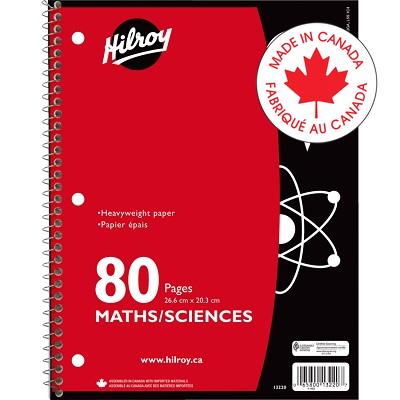 Notebook-Coil, Math/Science 10.5X8 80 Page - 65800-13220