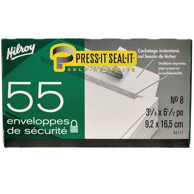 Envelope-Press-It Seal-It #8 Security, 55/Box - 65800-36711