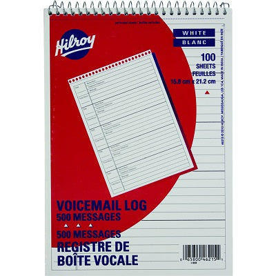 Voicemail Log Book-Coil, 6-1/4 X 8-7/8, 5 Messages Per Page - 65800-46215