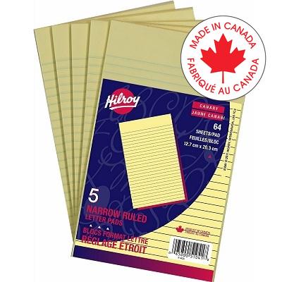 Figuring Pad-5X8 Narrow Ruled Canary 64 Sheets ---5/Pack - 65800-51041