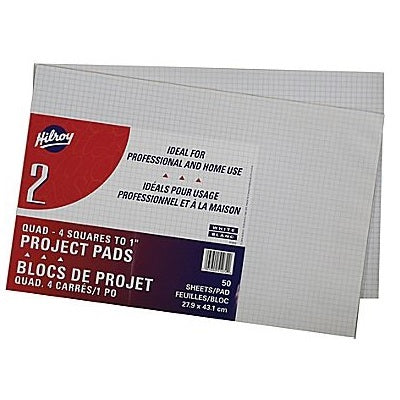 Figuring Pad-11X17 Quad 4/Inch 50 Sheets 2/Pack - 65800-51072