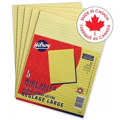 Figuring Pad-Letter Wide Ruled Canary 80 Sheets --5/Pack - 65800-51251