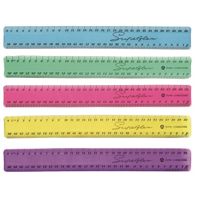 Ruler-30Cm Superflex Vinyl, Translucent Assorted - 65956-04530