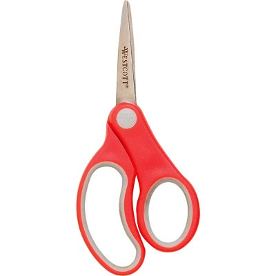 Scissors-5" Kids Pointed, Soft Handle  Red - 65956-14727