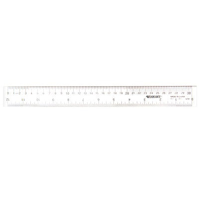 Ruler-12"/30Cm Acrylic, Clear - 65956-20020