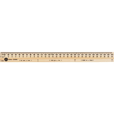 Ruler-30Cm Wood, Metric Graduations - 65956-31630
