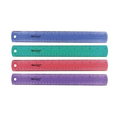 Ruler-12"/30Cm Plastic, Jewel Colours - 65956-85012