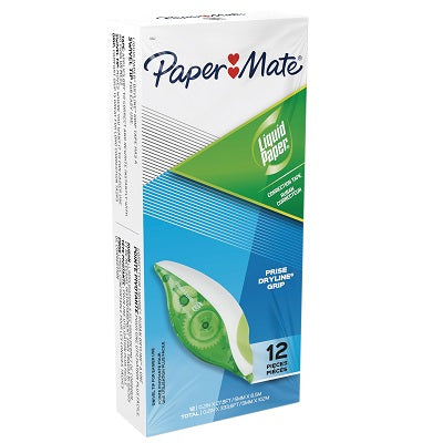 Correction Tape-Liquid Paper Dryline Grip 12/Pk - 6612