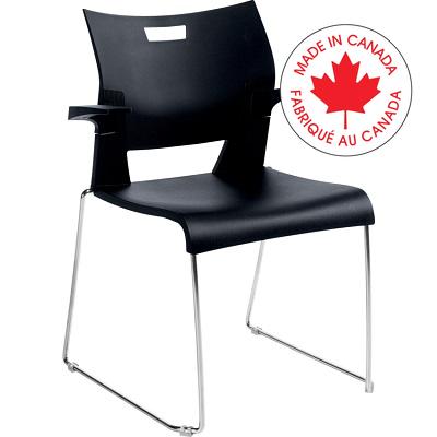 Chair-Armchair, Duet Stacking, Black - 6620 BLK CM