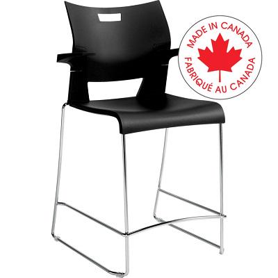 Stool-Duet Bar Height, With Arms, Black - 6660 BLK CM